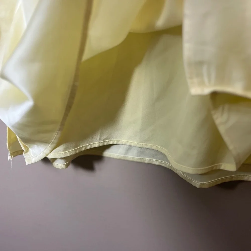 Beginning‎ Boutique Yellow Satin Ruffle Mini Dress Size 4 Coquette Party Summer